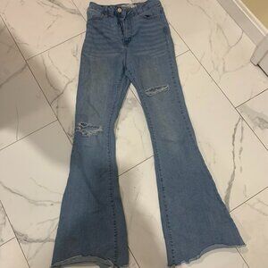 Refuge Austin High Rise Flare Raw Hem Distressed Women's size 5